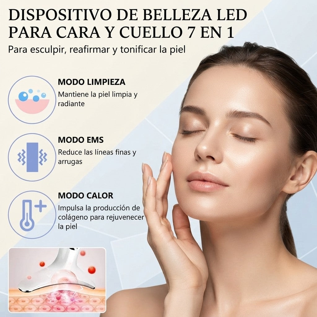 masajeador facial de 7 colores